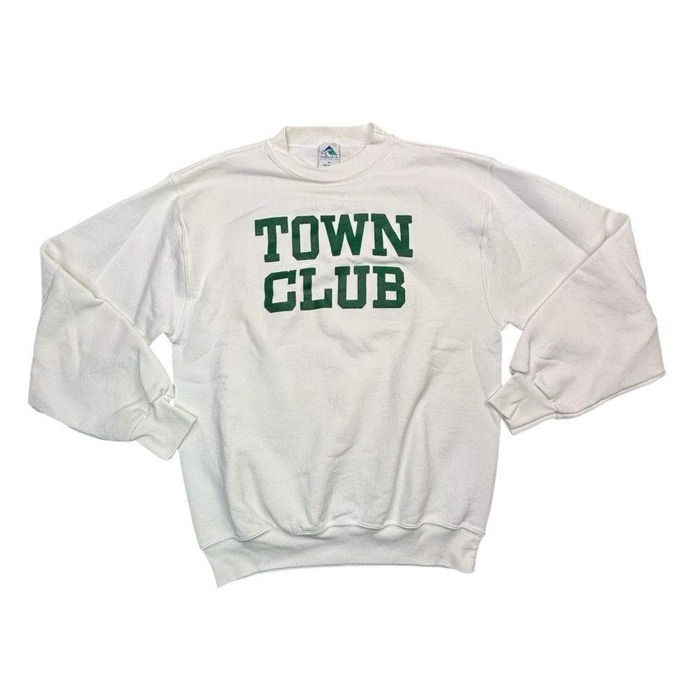 VTG 90s Augusta Sportswear Crew Sweatshirt Men M Preppy Town Club White Made USA